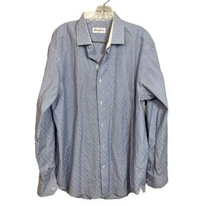 Robert Graham Dress Shirt‎ Mens 44 17.5 Blue Pattern Button Down Shirt
